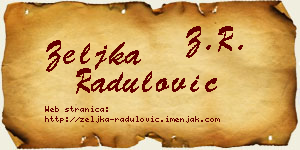 Željka Radulović vizit kartica
